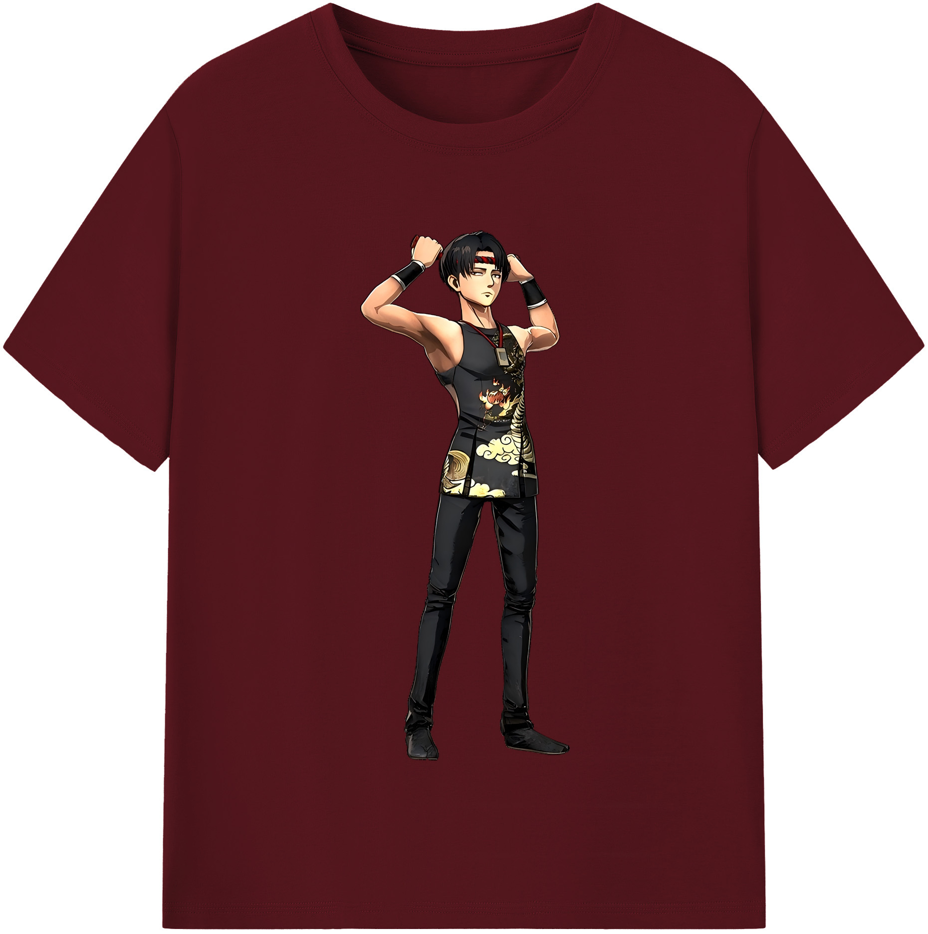 （画像用） 進撃の巨人 リヴァイ·アッカーマン Attack on Titan Levi Ackerman 綿100％半袖Tシャツ（フロントプリント）